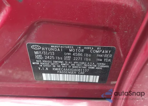 2013 Hyundai Sonata Hybrid Limited из США, поврежденный, VIN KMHEC4A4XDA081137